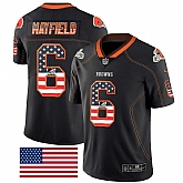 Nike Browns 6 Baker Mayfield Black USA Flag Fashion Limited Jersey Dyin,baseball caps,new era cap wholesale,wholesale hats
